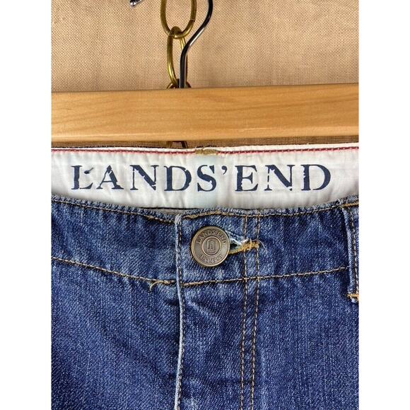 Lands End Womens Original Fit Classic Waist Boot Leg Denim Blue Jeans Size 14 - Picture 3 of 8